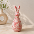 Handcrafted Red Speckled Ceramic Rabbit Décor