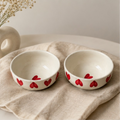 Hand-Painted Ceramic Heart Bowls (Set of 2)