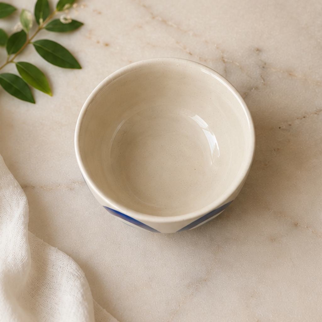 Hand-Painted Nazar Ceramic Bowls (Set of 2) | Evil Eye Serving Bowls