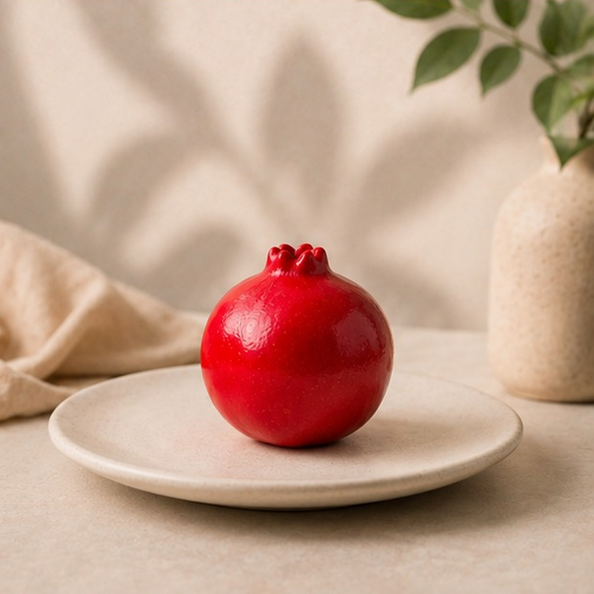 Handcrafted Ceramic Pomegranate Décor (Set of 2) | Red Home Accent