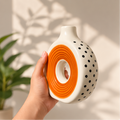 Brown Donut Ceramic Vase | Modern Sculptural Flower Vase